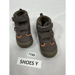 Boys Mishansha High Top Hiking Sneakers Size 1.5-2 Round Toe Brown